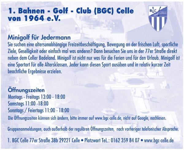 Bahnengolf 1.BGC Celle Bahnengolf 1.BGC Celle